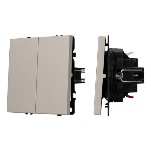 Механизм выключателя двухклавишный проходной Arlight SWT-NOBE-MKP2-SFPL-CA (230V, 10A) 059422