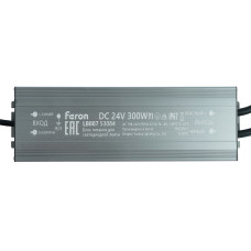 Трансформатор электронный для светодиодной ленты Feron LB007 300W 24V IP67 (драйвер) 53084