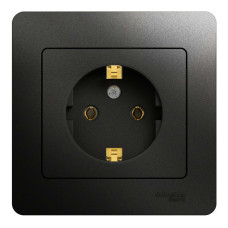 Розетка с/з, 16А (в сборе) Systeme Electric Glossa Антрацит GSL000742