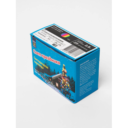 Светодиодная гирлянда (09580) Uniel Радуга 220V разноцветный ULD-S0280-025/DTA RGB IP20 RAINBOW