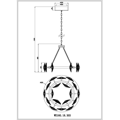 Подвесная люстра Wertmark Pamela WE160.18.303