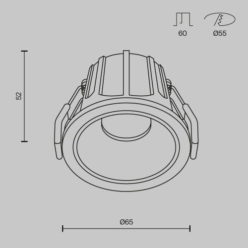 Встраиваемый светильник Maytoni Technical Alfa LED DL043-01-10W3K-RD-WB