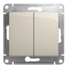 Выключатель 2-клавишный, сх.5, 10AX Systeme Electric Glossa Молочный GSL000951