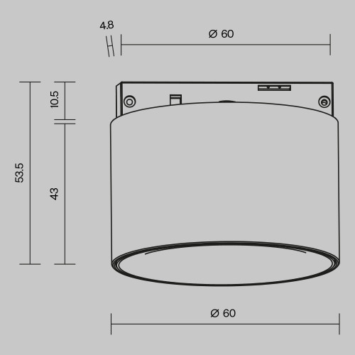 Трековый магнитный светильник Maytoni Alfa S TR188-1-5W4K-M-BW