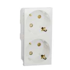 Розетка двойная Schneider Electric Unica New Modular с/з со шторками NU306718A