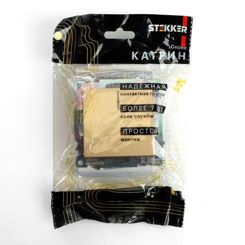 Выключатель 1-клавишный c индикатором Stekker Катрин GLS10-7101-08 49215