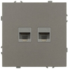 Розетка Эра Galaxy 15-3108-07 информационная двойная 2XRJ45 IP20 титан Б0070768