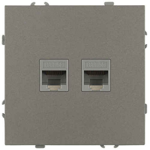 Розетка Эра Galaxy 15-3108-07 информационная двойная 2XRJ45 IP20 титан Б0070768