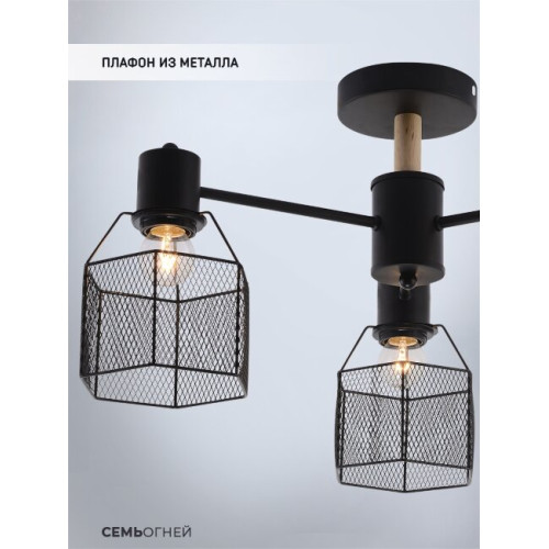 Люстра на штанге Seven Fires Lauri SF3388/3C-BK-WD