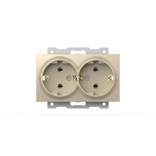 Розетка двухместная с заземлением ELBI Zena Vega 609-012500-907