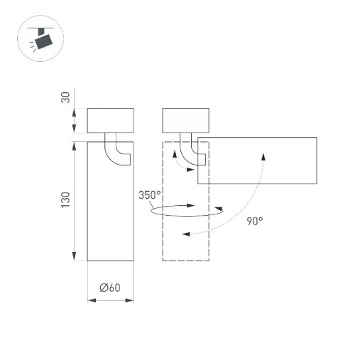Спот Arlight SP-GABI-SURFACE-FLAP-R60-12W Day4000 049921