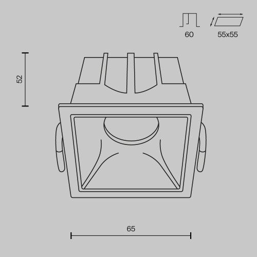 Встраиваемый светильник Maytoni Technical Alfa LED DL043-01-10W3K-SQ-WB