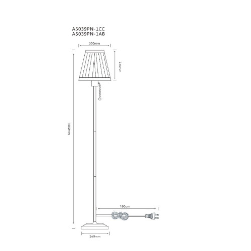 Торшер Arte Lamp Marriot A5039PN-1CC