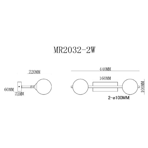 Настенный светильник MyFar Valency MR2032-2W