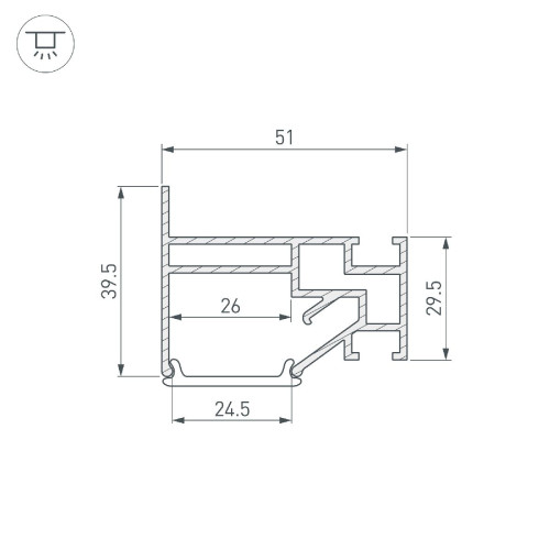 Профиль Arlight STRETCH-25-WALL-SIDE-2000 040061