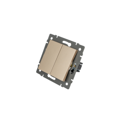 Механизм выключателя двухклавишный самовозвратный Arlight SWT-MKR2-PL-GD-V (250V, 10A) 049886