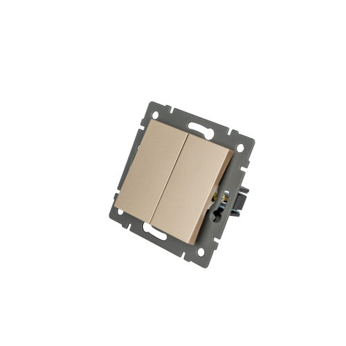 Механизм выключателя двухклавишный самовозвратный Arlight SWT-MKR2-PL-GD-V (250V, 10A) 049886