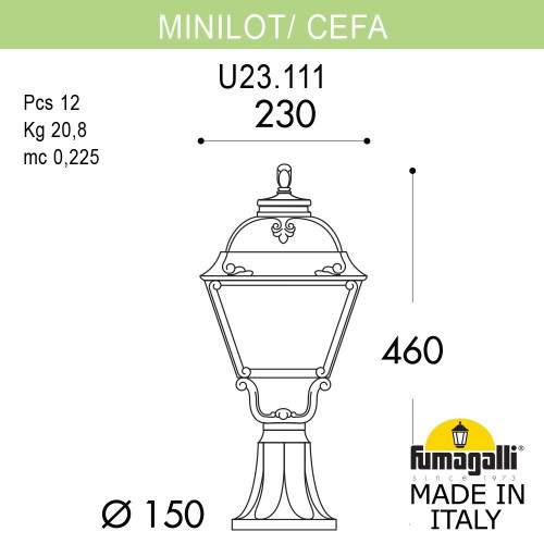 Ландшафтный светильник Fumagalli MINILOT/CEFA U23.111.000.VXE27