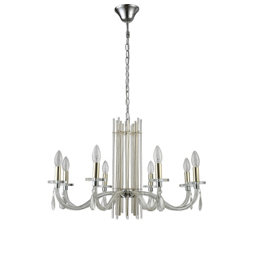 Подвесная люстра Crystal Lux AURELIO SP8 GOLD+CHROME/TRANSPARENT