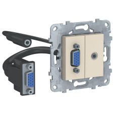 Розетка компьютерная VGA+Minijack Schneider Electric Unica New NU593244