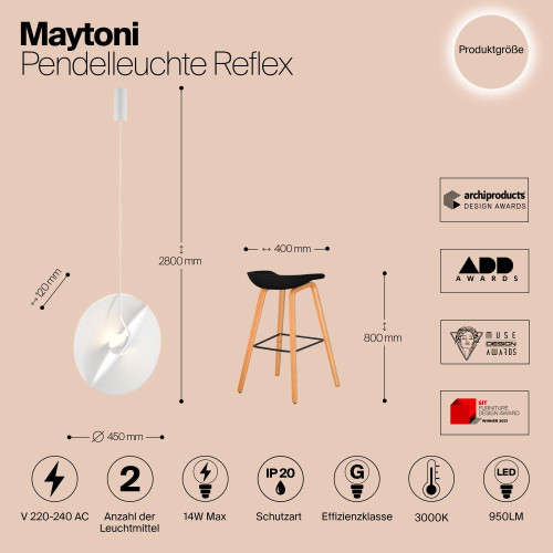 Подвесной светильник Maytoni Reflex MOD154PL-L6W3K
