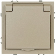 Розетка Эра Galaxy 15-2103-04 c заземлением 2P+E Schuko со шторками с крышкой 16А-250В IP20 шампань Б0070664
