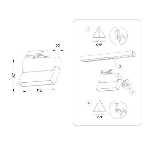 Трековый однофазный светильник Ambrella Light Track System GL6801