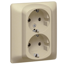 Розетка 2х2К+3 Legrand Galea Life 16A 250V с/з со шторками автоматические клеммы титановая 771433