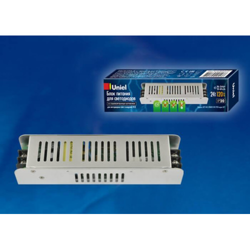 Блок питания (UL-00002431) Uniel 24V 120W IP20 5A UET-VAS-120B20 24V IP20