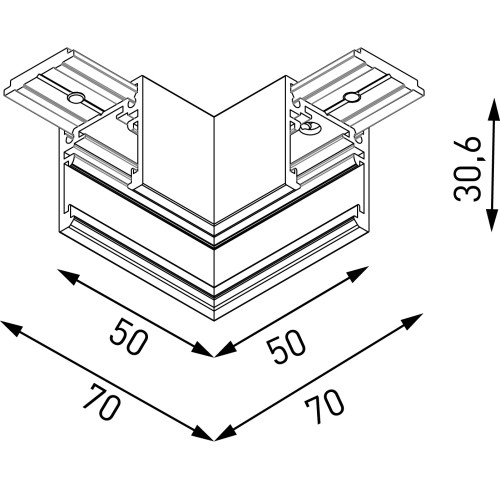 Коннектор угловой Lumker SY-LINK-CNLV-S1S-WH 013601