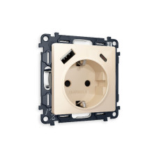 Комплект механизма розетки 2USB A+C 20W (быстрая зарядка) с/з Ambrella Volt Alfa MA310010