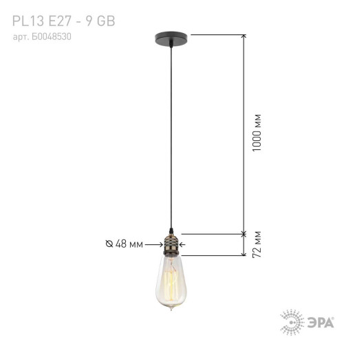Подвесной светильник ЭРА PL13 E27 - 9 GB Б0048530