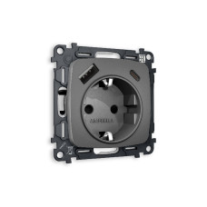 Комплект механизма розетки 2USB A+C 20W (быстрая зарядка) с/з Ambrella Volt Omega MO660010