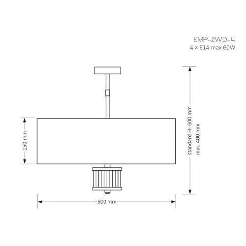 Люстра на штанге Kutek Mood Empoli EMP-ZWD-4(Z)