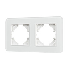 Рамка на 2 поста стеклянная Arlight FRM-OMALI-GS-2-WH 049692