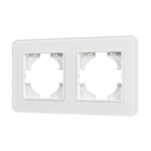 Рамка на 2 поста стеклянная Arlight FRM-OMALI-GS-2-WH 049692