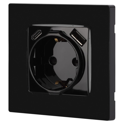 Розетка со шторками с USB type-A+C Эра 12-4108-06 Б0067746