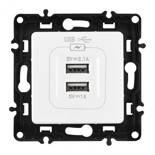 Розетка USB 2.1А+1А Arte Milano 217.46-1.white