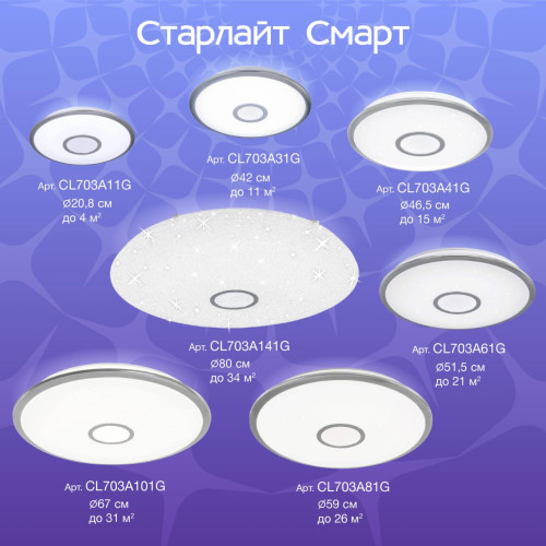 Потолочный светильник Citilux Старлайт Смарт CL703A141G