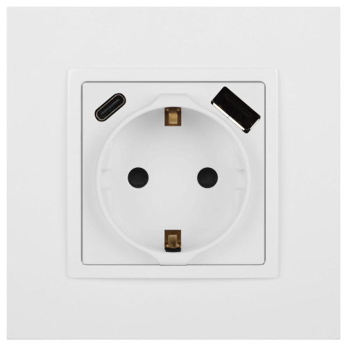 Розетка со шторками с USB type-A+C Эра Elegance 14-4108-01М Б0067710