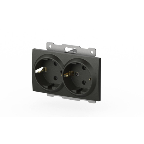 Розетка двухместная с заземлением ELBI Zena Vega 609-011100-907