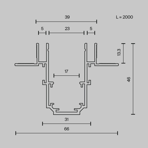 Шинопровод магнитный встраиваемый Maytoni Exility TRX034LS-222B
