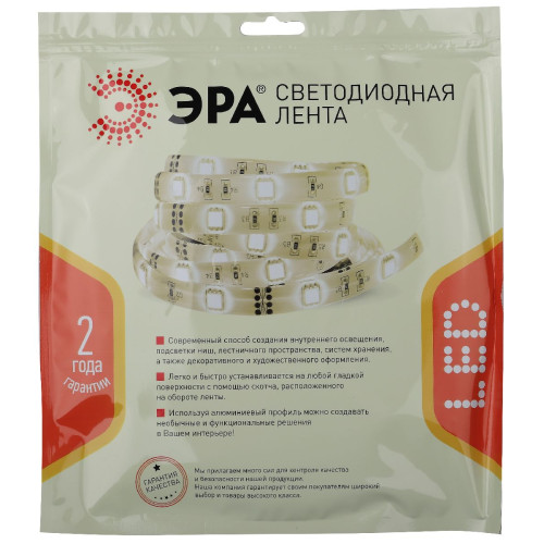 Светодиодная лента Эра 24В 2835 4,8Вт/м 4000К 5м IP65 LS2835-4,8-60-24-65-4000К-5m Б0043111