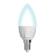 Лампа светодиодная диммируемая (UL-00004294) Uniel E14 7W 4000K матовая LED-C37 7W/4000K/E14/FR/DIM PLP01WH