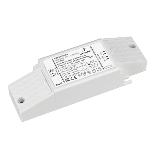 Блок питания Arlight ARJ-SP-34-PFC-1-10V-INS (34W, 500-800mA) 027584