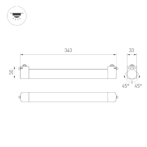 Трековый однофазный светильник Arlight LGD-NEPTUN-2TR-L343-10W Warm3000 051913