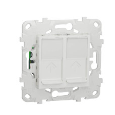 Розетка компьютерная RJ45X2 Schneider Electric Unica New Cat. 5e UTP NU542018