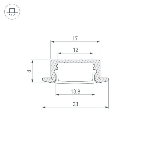 Профиль Arlight LINE-2308-F-2000 ANOD BLACK 040301
