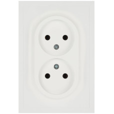 Розетка Эра Galaxy 15-2107-08 без заземления двойная 2X2P 16А-250В IP20 белый матовый Б0071704