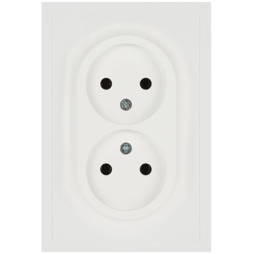 Розетка Эра Galaxy 15-2107-08 без заземления двойная 2X2P 16А-250В IP20 белый матовый Б0071704